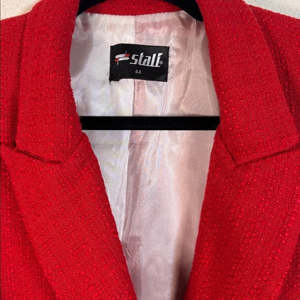 Women's Red Cotton Double-Breasted Blazer size 44-14